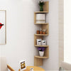3/5 Tier Wood Floating Shelf Corner Wall Mounted Storage Display Shelf Bookcase