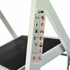 3 Step Ladder Folding Iron Stool Safe Anti-Slip Tread Mat White Black DIY