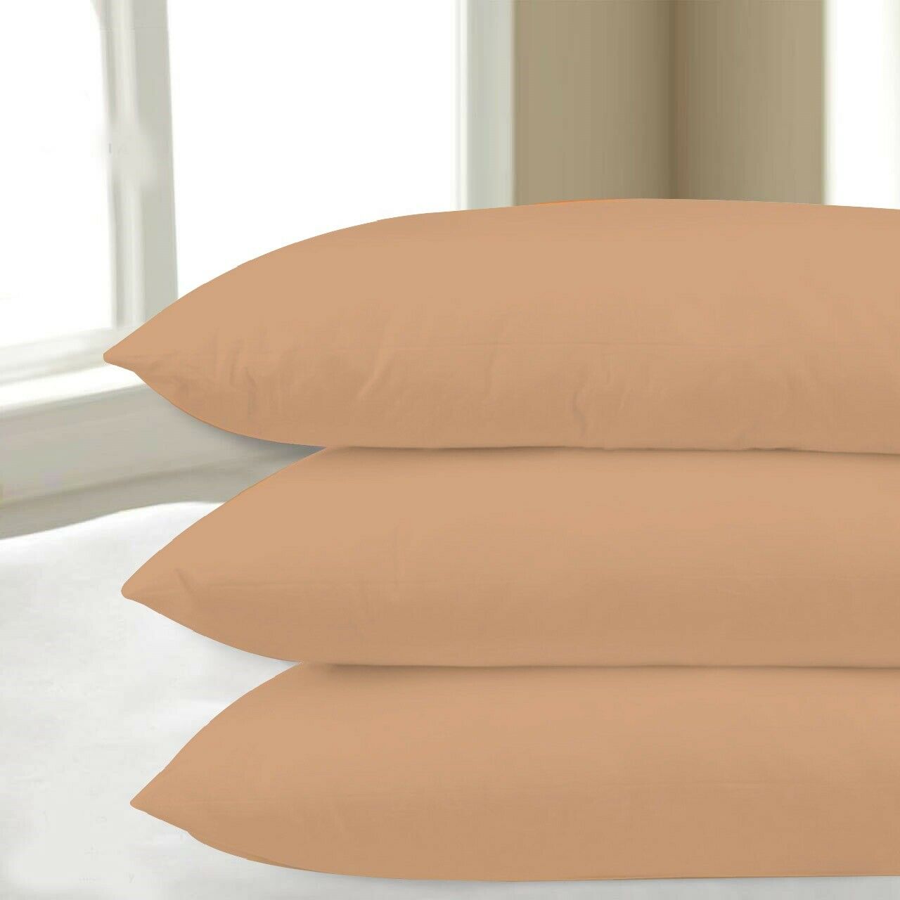 2X Pillow Cases Luxury Fine Poly Cotton Pair Pack Housewife Bedroom Pillow Cover
