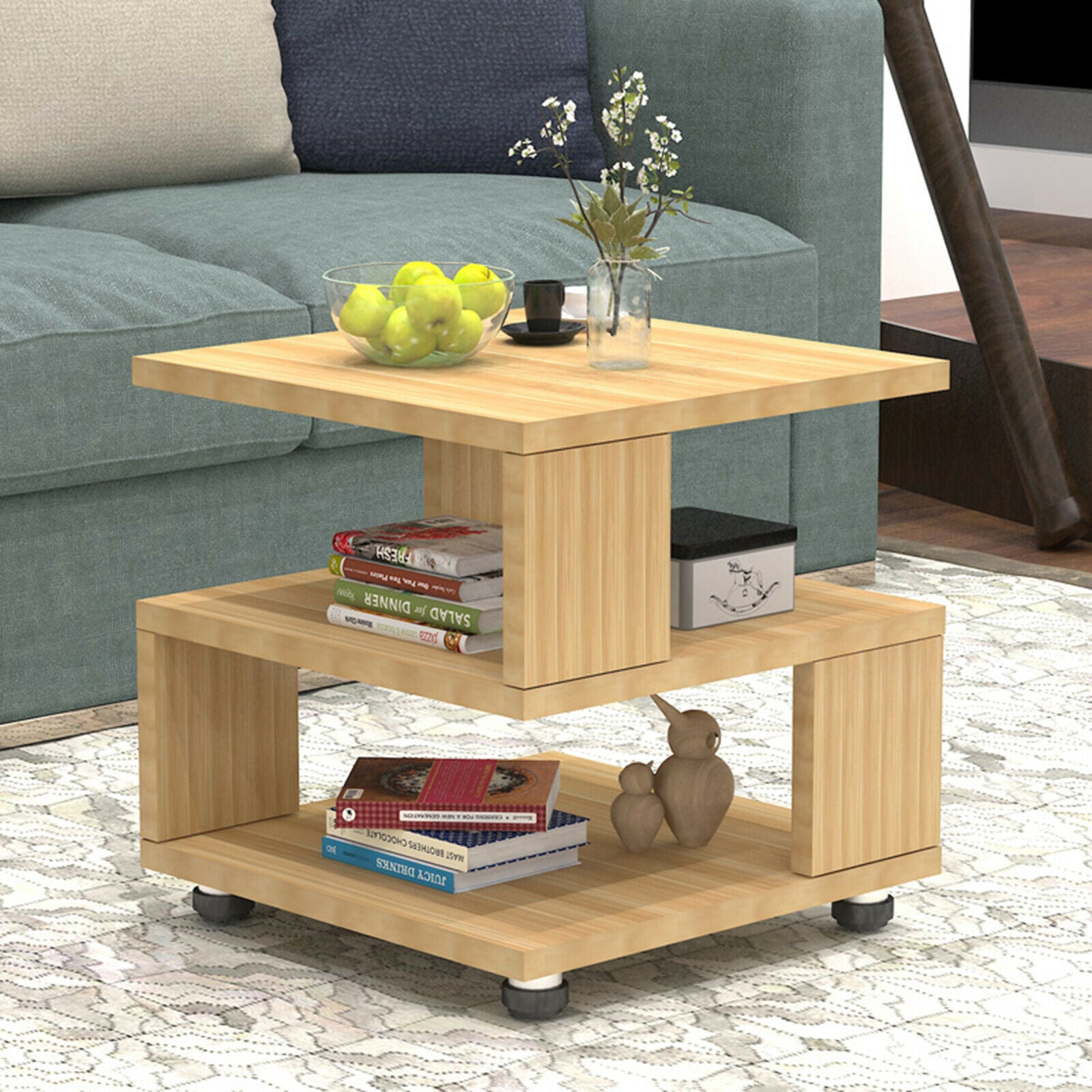 3 Tier Wooden Side End Table Nightstand Furniture Living Room Bedroom Storage