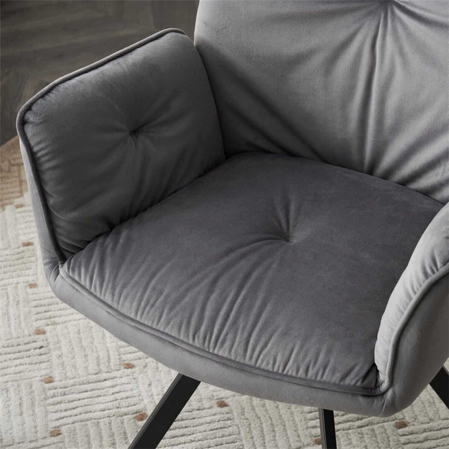 2x Swivel Accent Chair Upholstered Armchair Dining Chairs Home Office Desk Chair