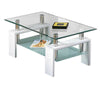 Coffee Table With Storage Shelves Wooden Legs Living Room Furniture White Glass