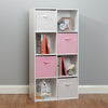 8 Cube Storage Unit White/Pink Boxes Childrens/Kids Bedroom Toy Basket Shelves