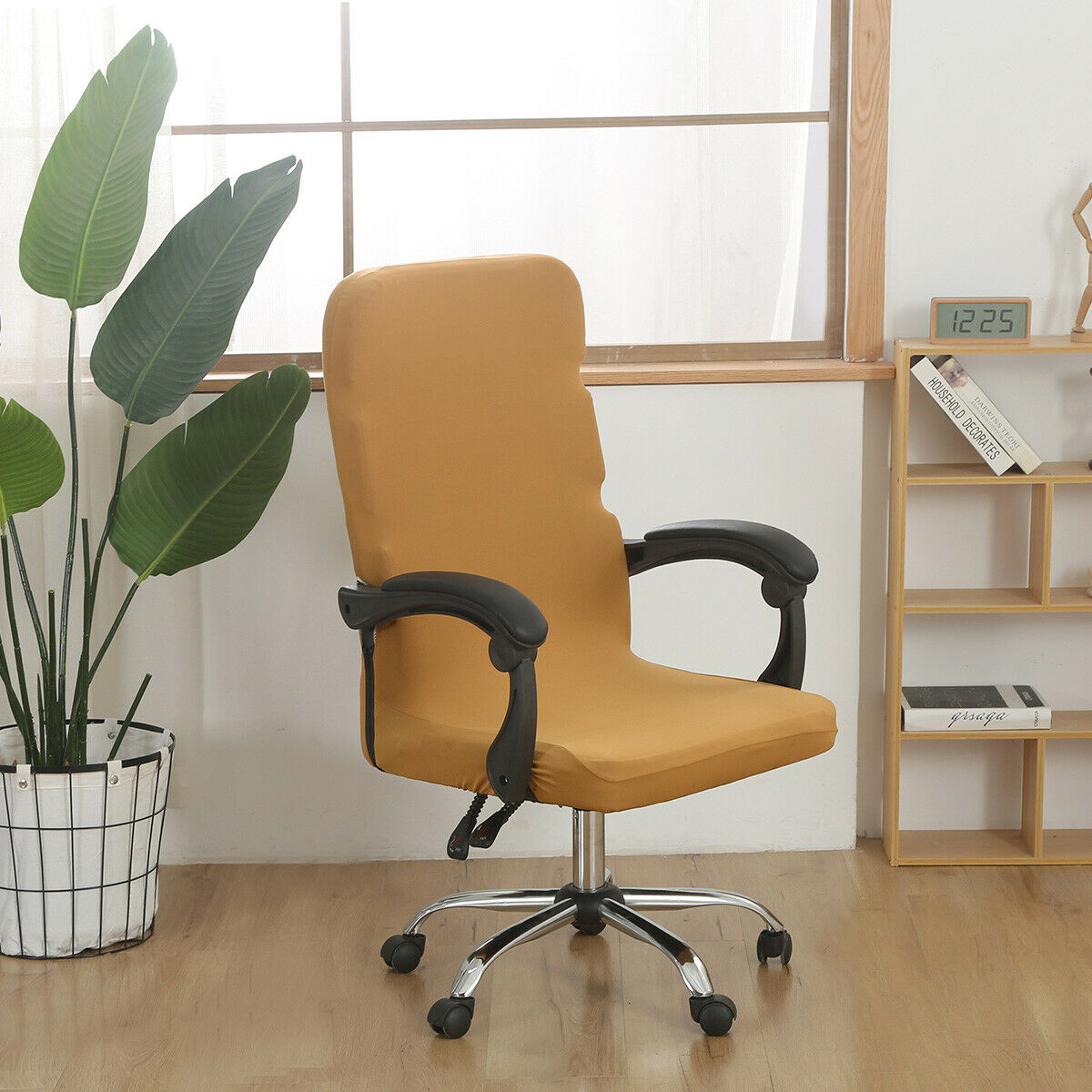 Office Chair Covers Large Stretch Computer Rotating Desk Slipcover with Zipper