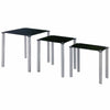 Nest Of Tables  Cara Luna Neptune 3 Set Unit Glass Stainless Steel Side End