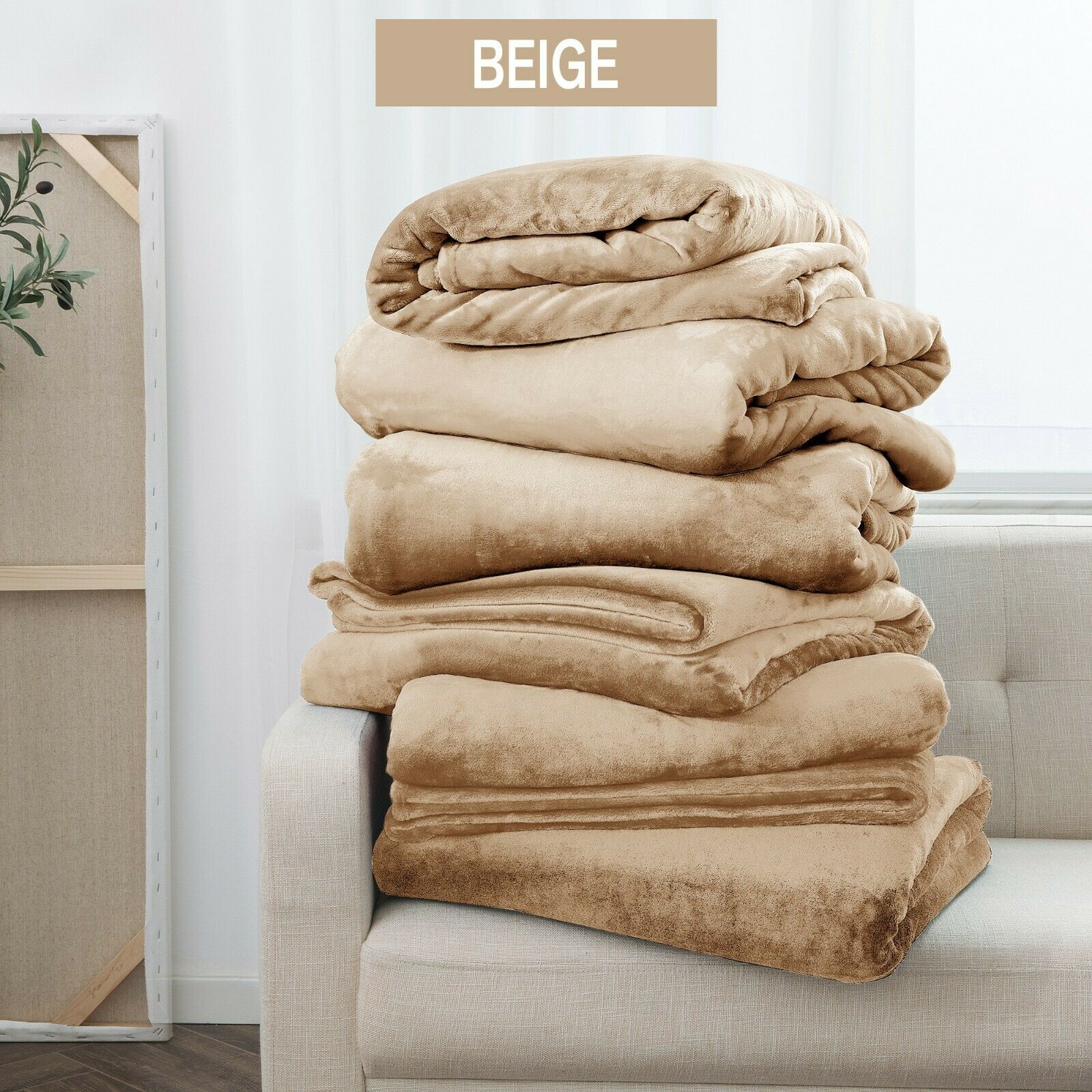 Fleece Throw Blanket Large Sofa Bed Thick Warm Faux Fur Mink Double & King Size