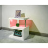 White High Gloss Coffee Table RGB LED Lights Wooden S-Shape Side Table Furniture
