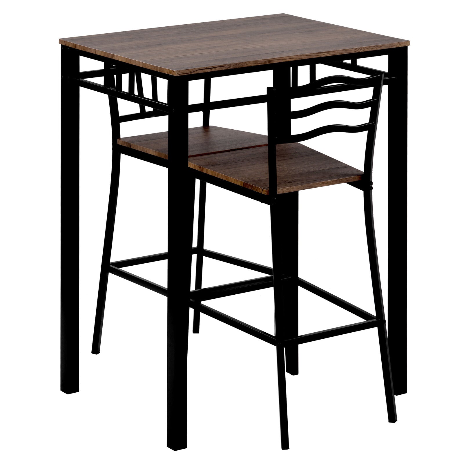 Breakfast Bar Dining Table and 2 High Chairs Stools Kitchen Dining Room Modern