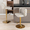 Modern Set of 2 Bar Stools 360° Swivel Swivel PU Leather Pub Bar Chairs Beige HT