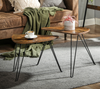 Industrial Nest Tables Set 2 Vintage Side End Coffee Rustic Metal Hairpin Legs