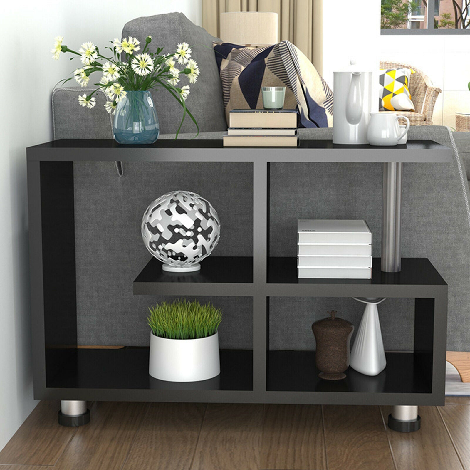 3-Tier Side End Table Open Shelves Storage Coffee Book Magazine Desk Living Room