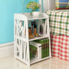 Hollow Bedside Table Nightstand Coffee Tea Side Lamp Desk Shelf Storage Bookcase