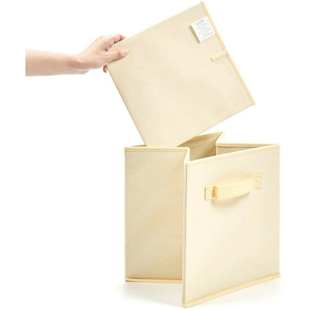 6 Pcs Folding Fabric Square Storage Cubes Box Clothes Organizer Cabinet Drawer