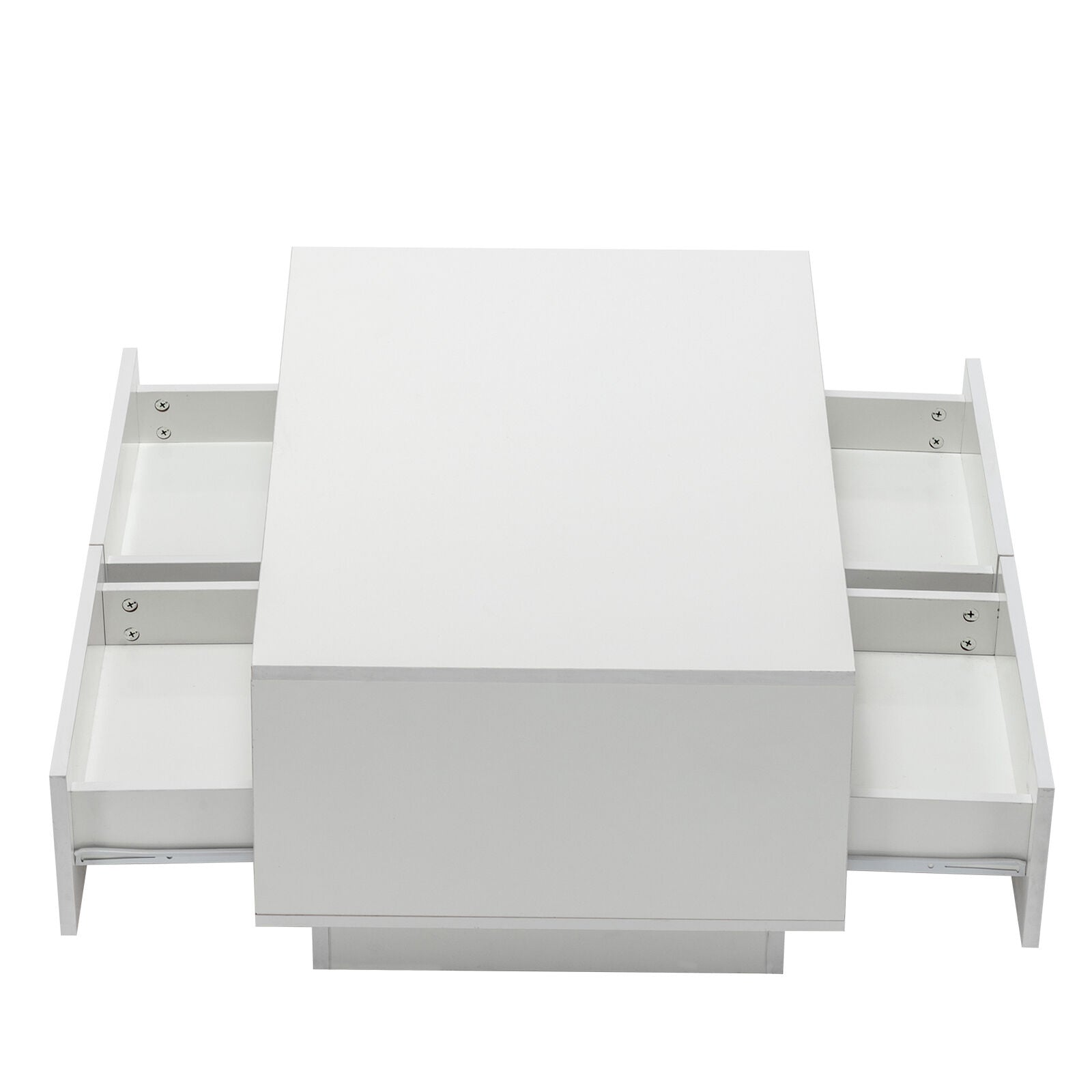 LED Light High Gloss Coffee Table Storage Shelf and 4 Drawers Home Living Room