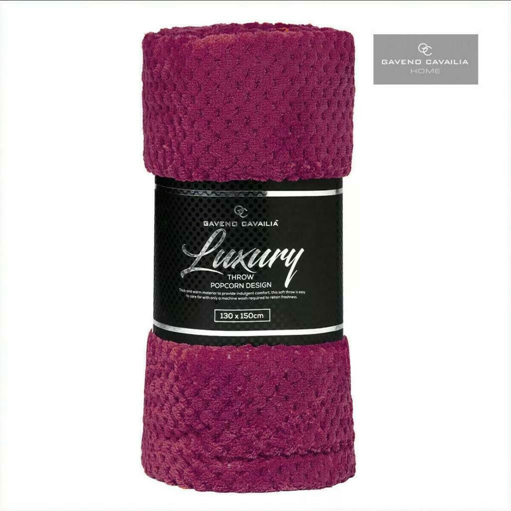 LUXURY TEDDY FLEECE POPCORN THROW OVER FOR SOFA BED BLANKET TRAVEL WARM & COSY