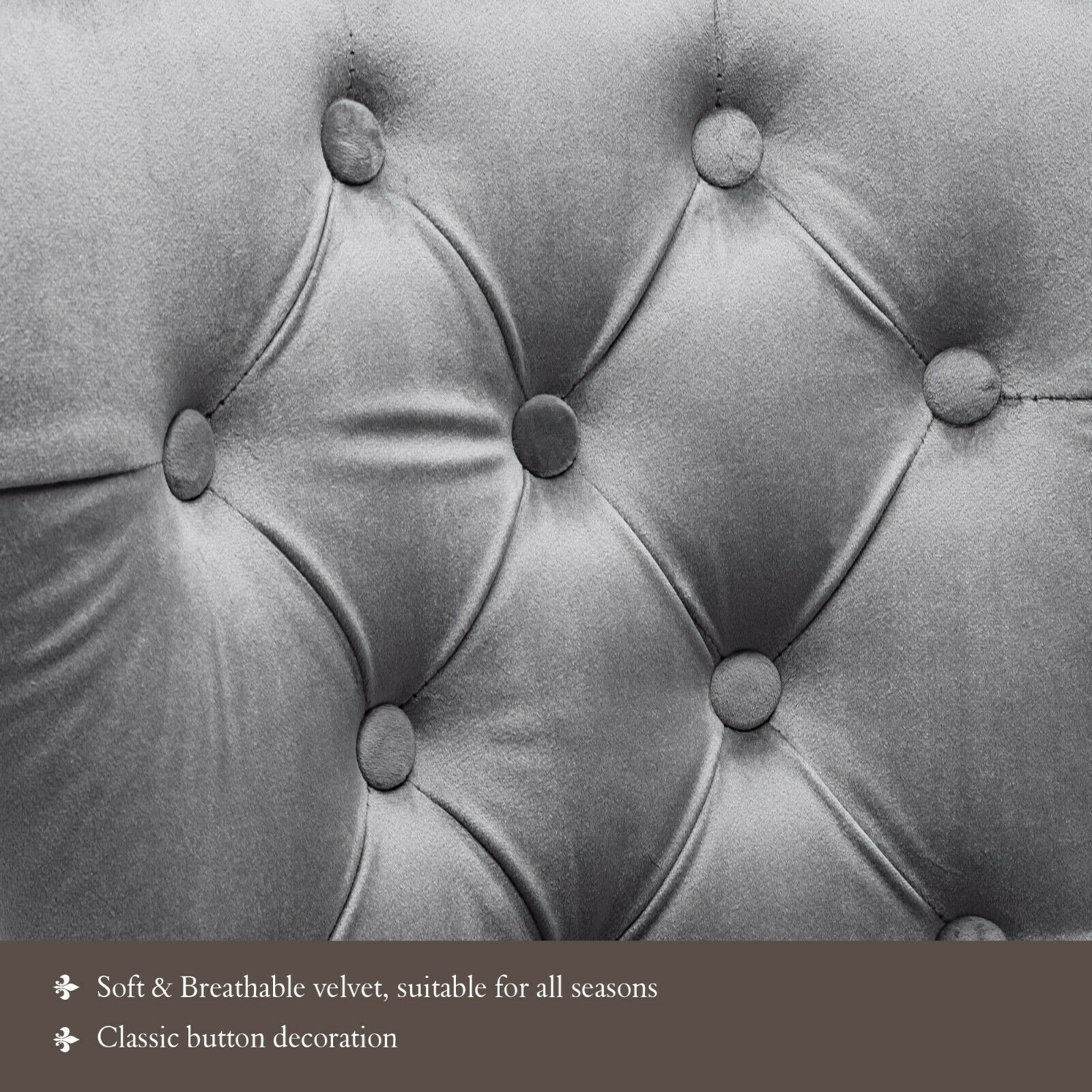 Dining Chairs Velvet Studded Fabric Lounge Padded Accent Side Chair Home Kitchen