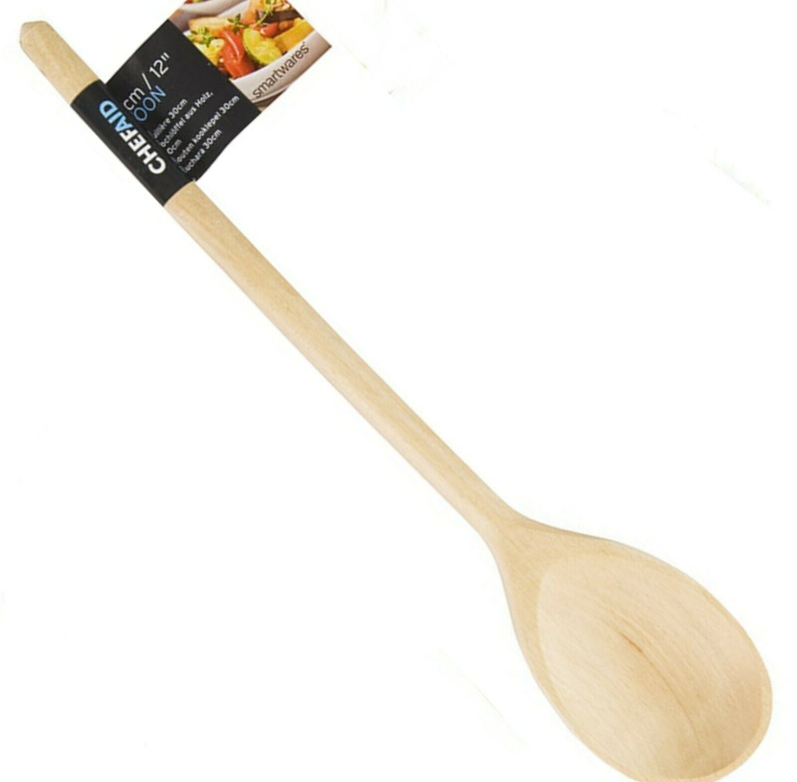 Chef Aid Traditional Beech Wooden Spoon 8” 10” 12” 14” Cooking Stirring Natural