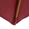 2.5m Wooden Garden Parasol Sun Shade Patio Outdoor Umbrella Wine Red