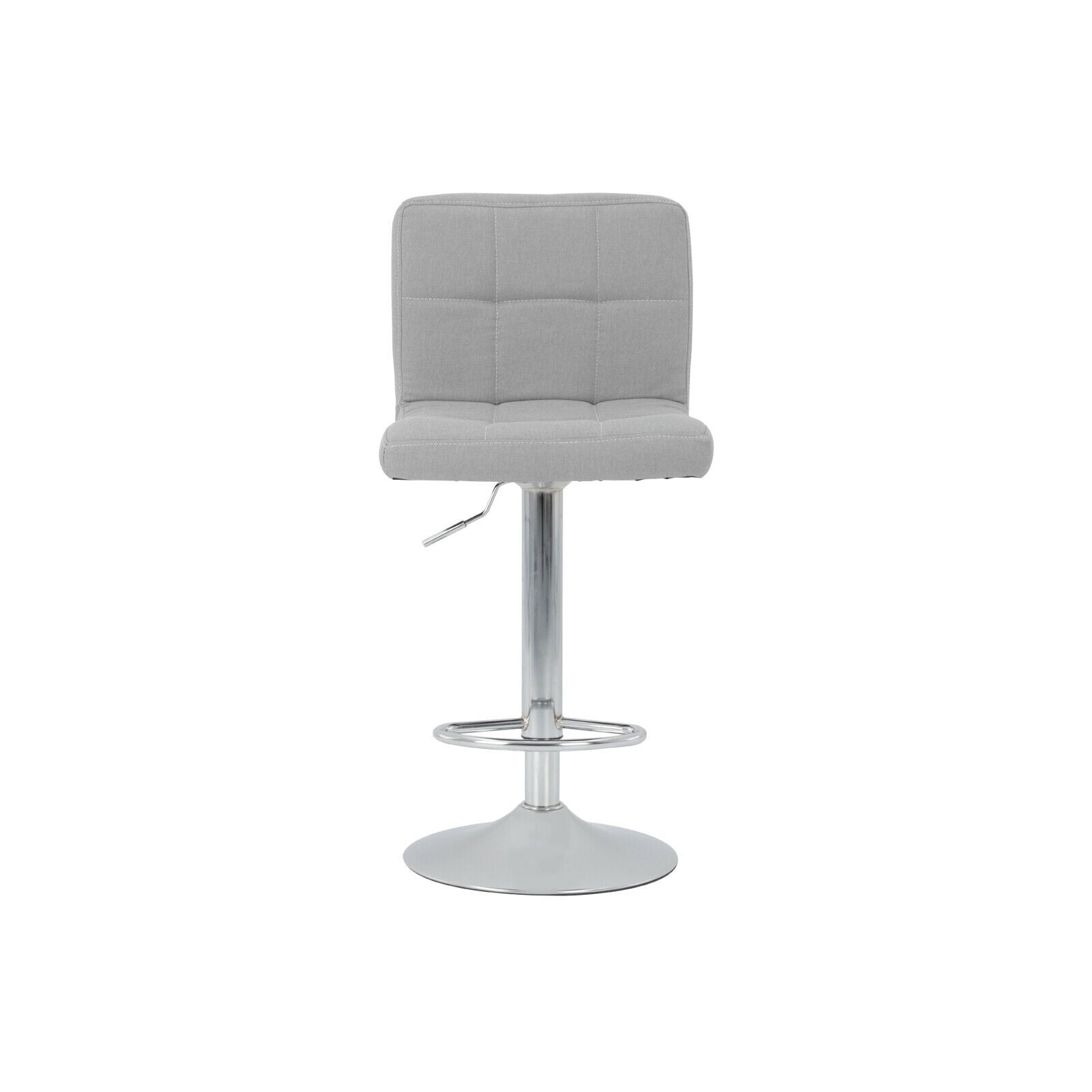 2X Bar Stools Adjustable Breakfast Kitchen Stools Fabric Swivel Chrome Gas Lift