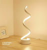 Modern LED Bedside Spiral Table Lamps Creative Design Curved Dimmable Cool White