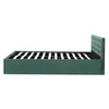 Velvet Upholstered Bed Frame 4ft6 Double Size Storage Bed With Headboard Green