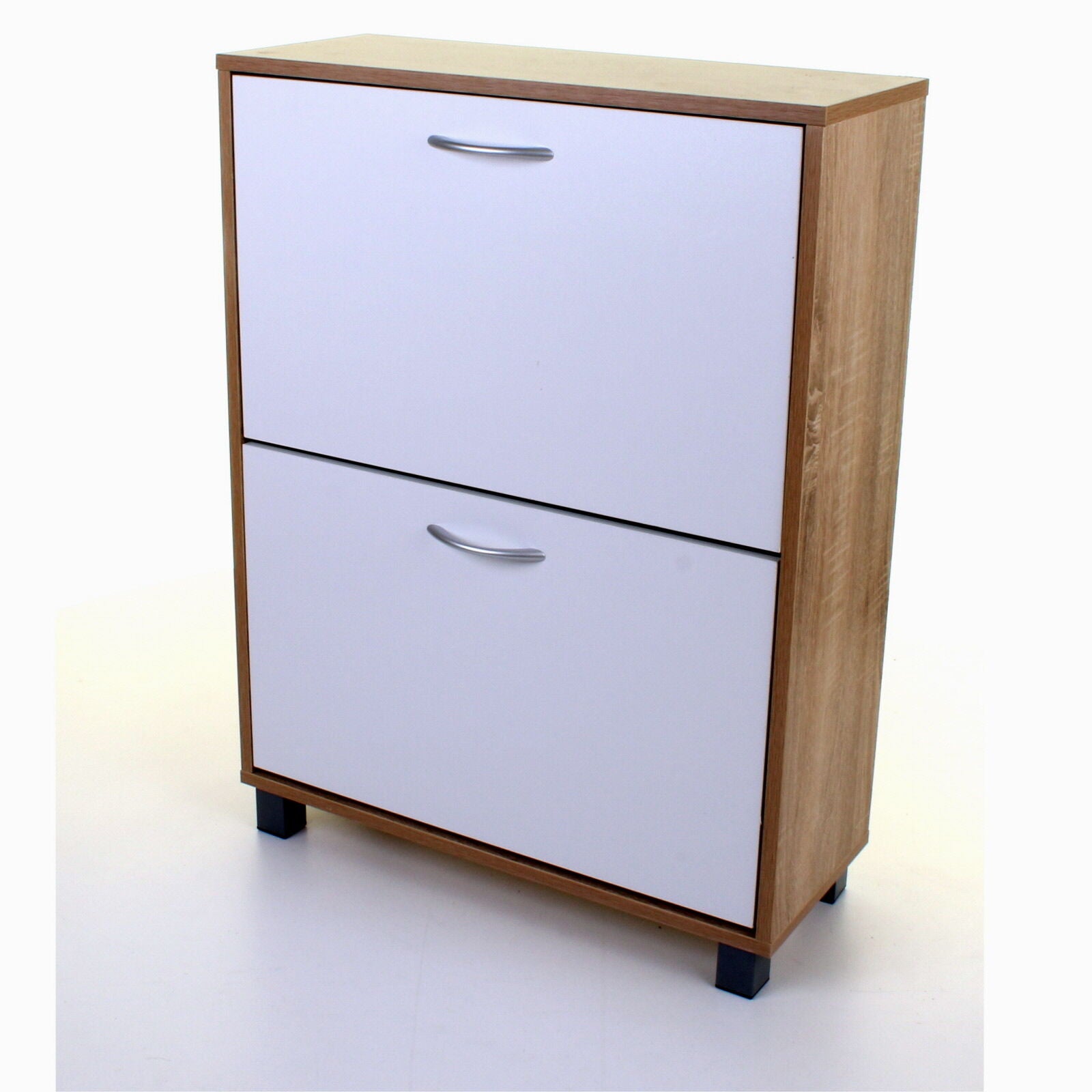 WOODEN SHOE STORAGE CABINET RACK 2 DRAWER CUPBOARD FOOTWEAR SHOE STAND RACK UNIT
