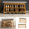 3 Tier Shoe Bench Shoes Storage Rack Cabinet Padded Seat Cushion Stool Hallway