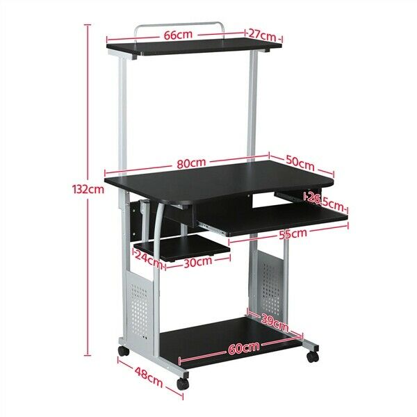 Small Corner Computer Desk w/ Printer Shelf CPU Stand Home Office PC Laptop Desk