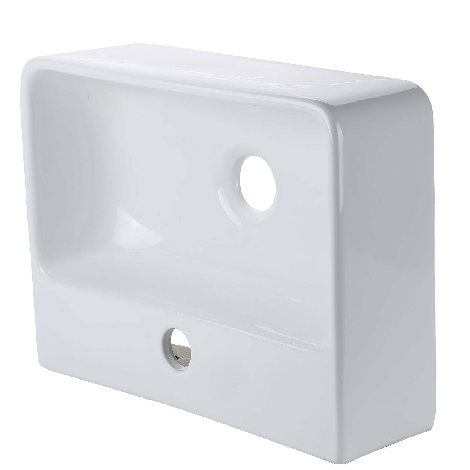 Compact classic Cloakroom Basin square ceramic small wall hanging Bathroom Sinks