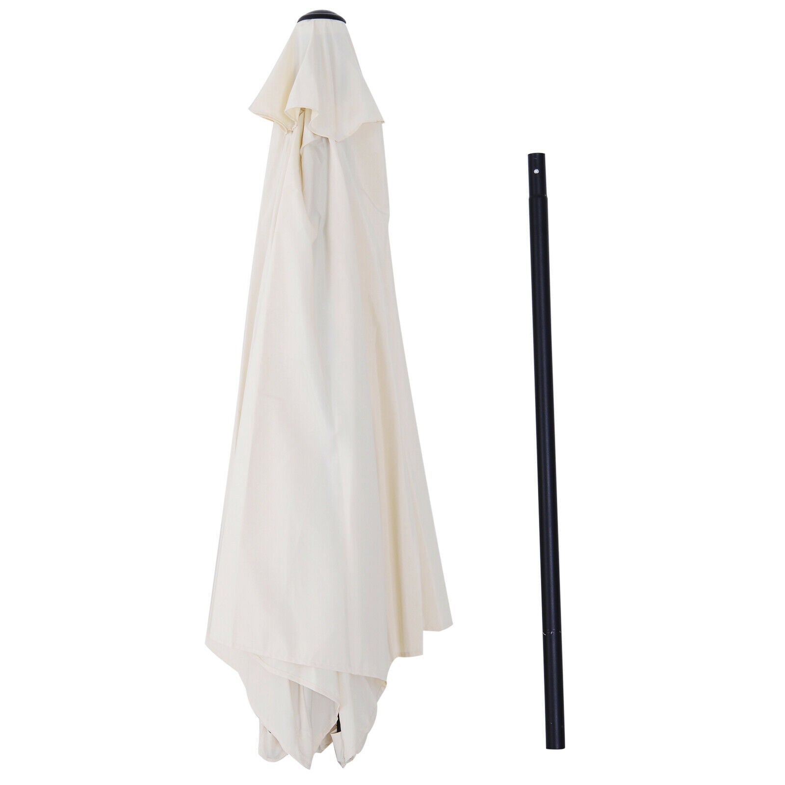 Patio Umbrella Parasol Sun Shade Garden Aluminium Cream White 2.7M