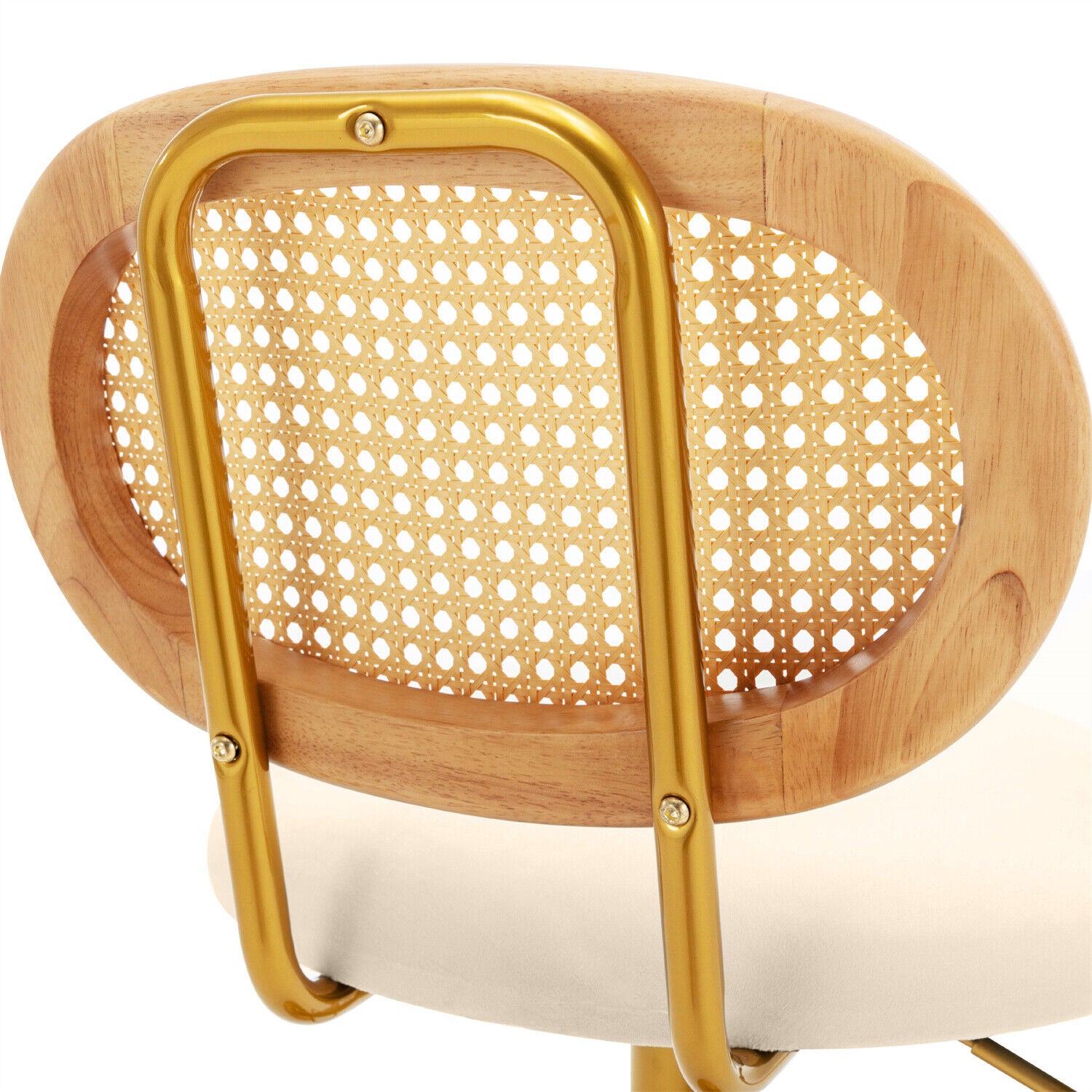 Bar Stools Set of 4 Swivel Bar Chairs Upholstered Velvet Gas Lift with Footrest