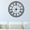 Large Metal Home Wall Clock Big Roman Numberals Giant Open Face 80cm Round