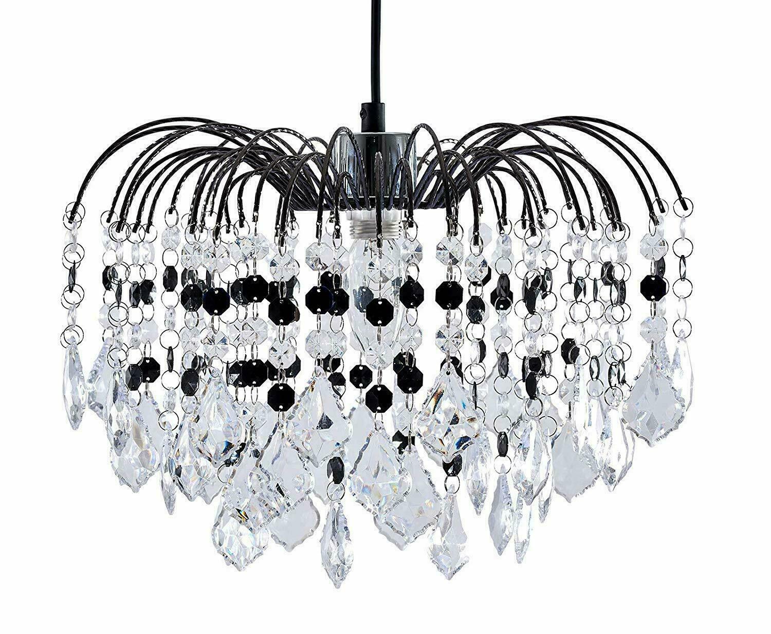 Modern Chandelier Acrylic Crystal Light Shades Beaded Droplet Ceiling Pendant