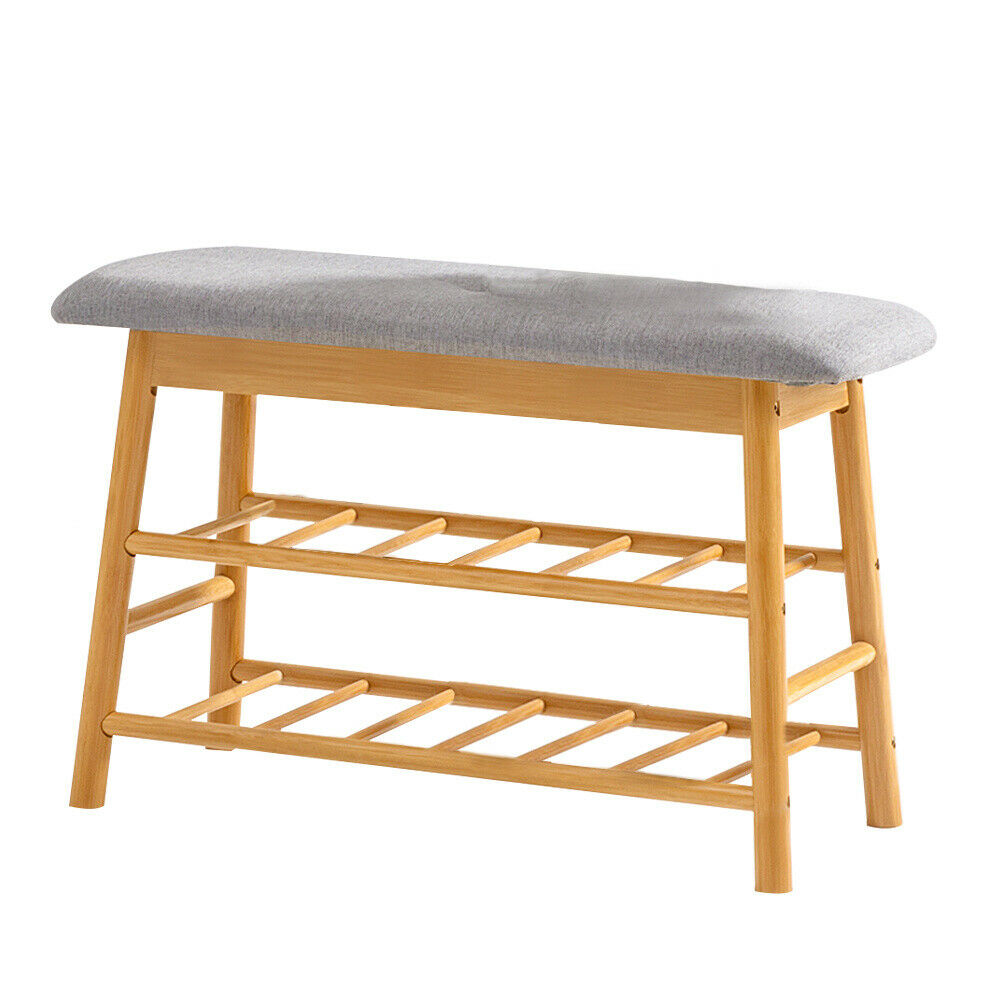 3 Tier Shoe Bench Shoes Storage Rack Cabinet Padded Seat Cushion Stool Hallway