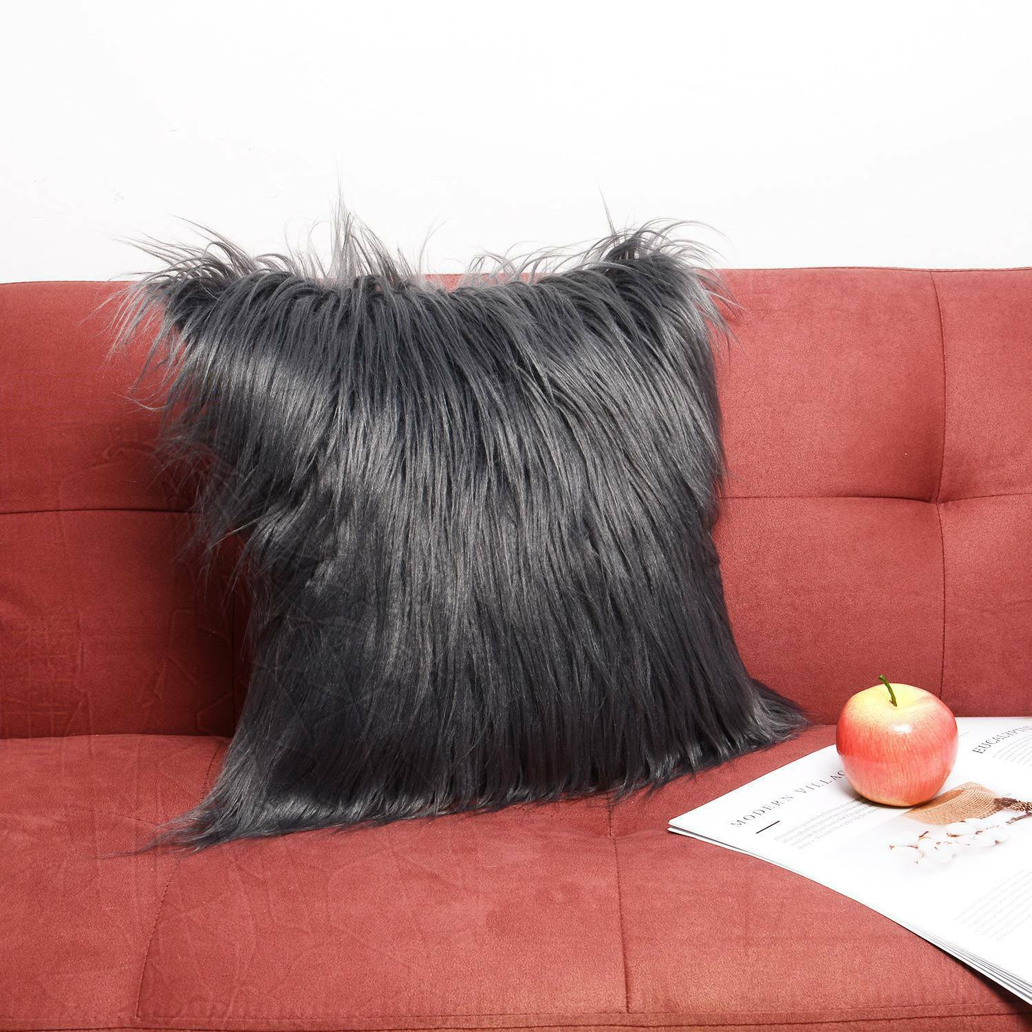 45x45cm Home Decoration Soft Fur Fluffy Sofa Pillow Case Plush Cushion Cover