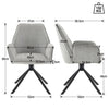 2pcs 180° Swivel Accent Chair Upholstered Armchair Dining Chairs Home Office HT