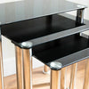 Nest Of Tables  Cara Luna Neptune 3 Set Unit Glass Stainless Steel Side End