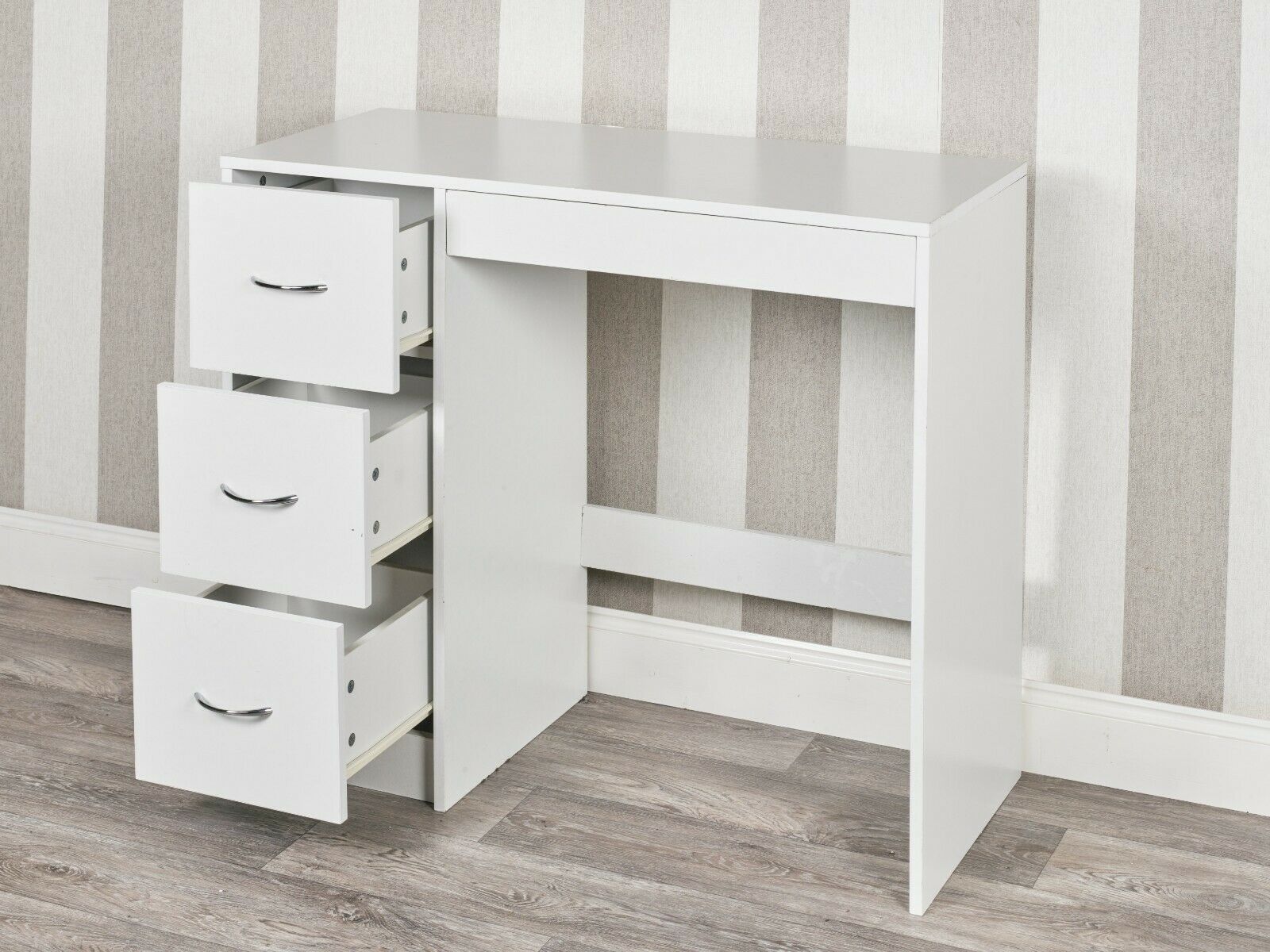 3 Drawer Wooden Bedroom Dressing Computer Work Table Desk Jewellery Office Unit