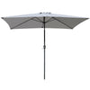 2x3M Outdoor Parasol Patio Sun Shade Garden Umbrella Crank Rectangular Grey