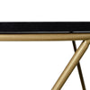 Round Tea Table Sofa End Side Wood Metal Table Living Room Furniture- Black Gold