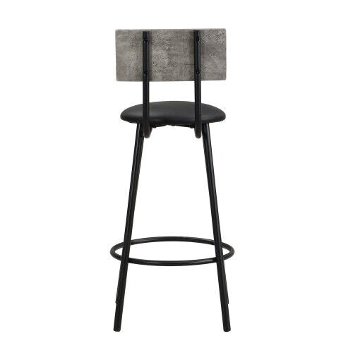 Industrial Bar Table Set, 3 Piece Kitchen Breakfast Bar Table Dining Room Set HT