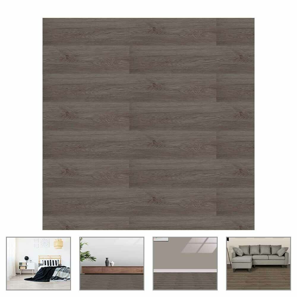 5m² Floor Planks Tiles Self Adhesive Grey Wood Vinyl Flooring Kitchen Bathroom