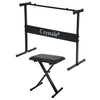 HEIGHT ADJUSTABLE RECTANGULAR FRAME FULL SIZE MUSIC PIANO KEYBOARD STAND & CHAIR