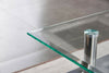 Modern Clear Glass Top with Grey Shelf & Grey High Gloss Legs Coffee Table Home