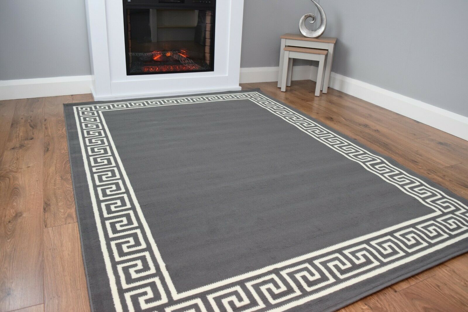 Modern Black Grey Rugs Mats Large Small Hallway Runners Big Floor Area Carpet