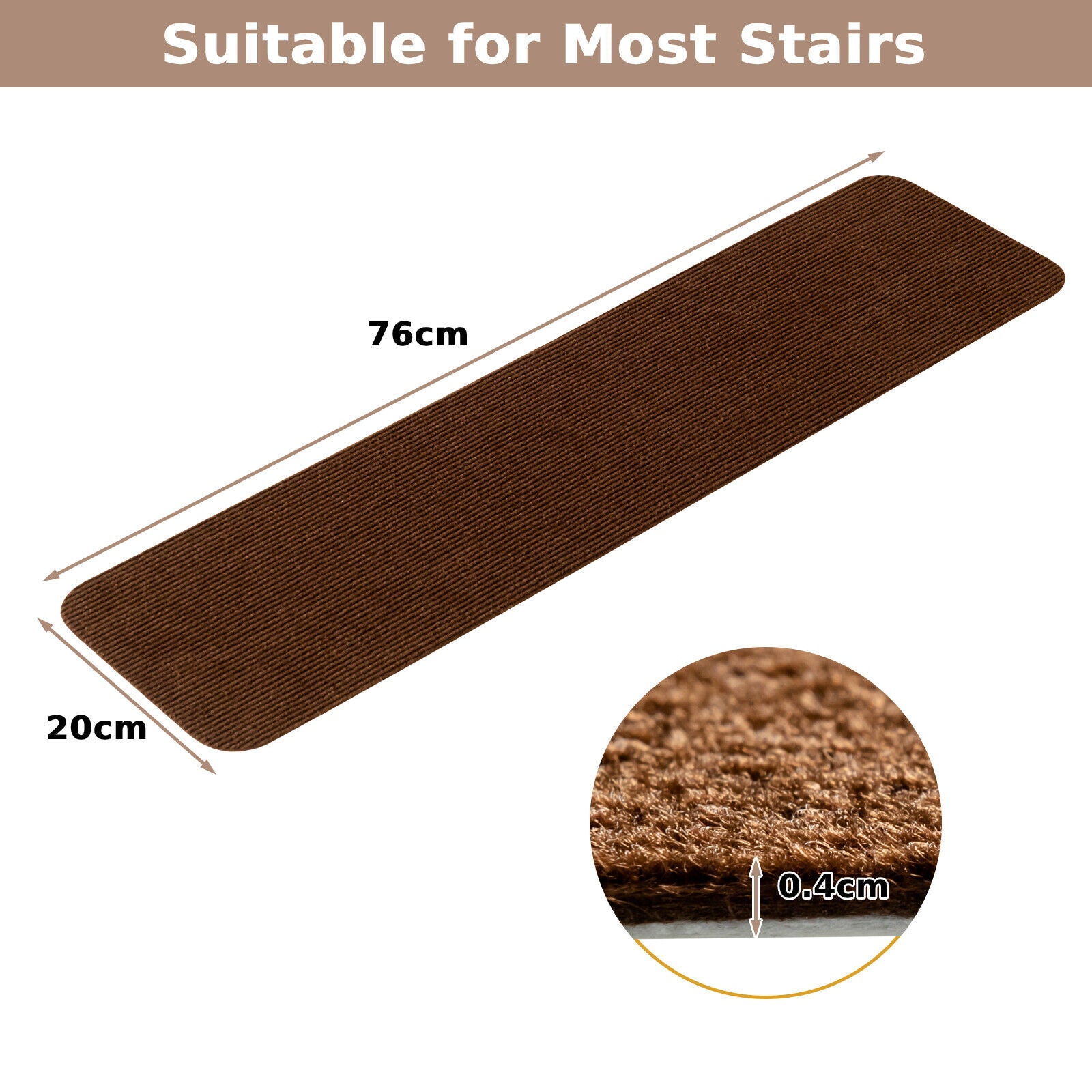 15 PCS Stair Treads Non-Slip Carpets Stairs Cover Mat Home Protection Cover