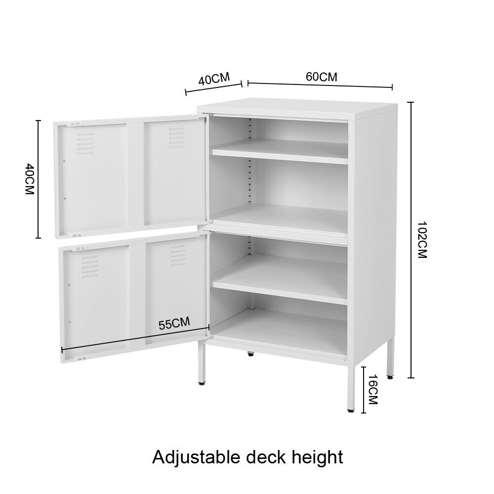 2 Door Filing Cabinet Office School Metal File Document Storage Shelf Cupboard
