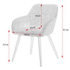2xDining Chair Linen Counter Chair Steel Legs Tub Chair Armchair with Armrests