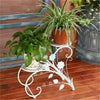 Set of 2 Flower Holder Rack Elegant Swan Shape Plant Stand Planter Support Shelf
