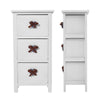 Pair of White Bedroom Bedside Table Unit Cabinet Nightstand with 3 Drawers UK